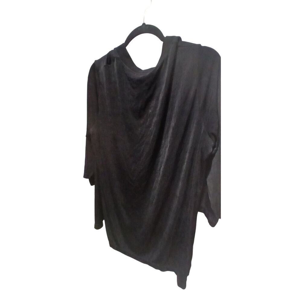 Slinky Brand NWT Vintage 90's Women's Black 3/4 Sleeve Button Front Blouse Large - Picture 8 of 9